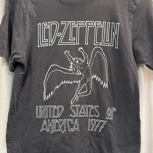 Women 2017 Led Zeppelin Gray & White 100% Cotton T-Shirt Size Medium - Picture 2 of 5